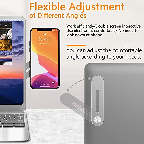DK177 Laptop Phone Holder, Laptop or Desktop Monitor Side Mount Phone Holder, Slim Portable Foldable Smartphone Stand, Computer Monitor Expansion Bracket, Compatible with Any Phone, Black - Image 4