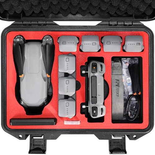 FPVtosky حافظة FPVtosky الصلبة لطائرة DJI Air 3SAir 3 طيران أكثر مجموعة مقاومة للماء حافظة صلبة لحمل الملحقات متوافقة مع DJI RC2 RCN3 RC Pro حتى 8 بطاريات - Image 1