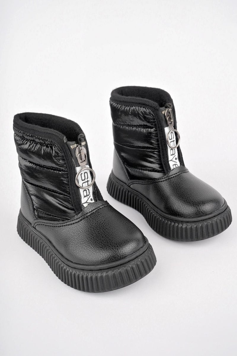 muggo Candy Guaranteed Baby Comfortable Mold Front Zippered Fur Lined Rain and Snow Boots  - Image 4