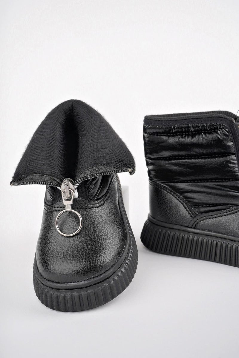 muggo Candy Guaranteed Baby Comfortable Mold Front Zippered Fur Lined Rain and Snow Boots  - Image 3