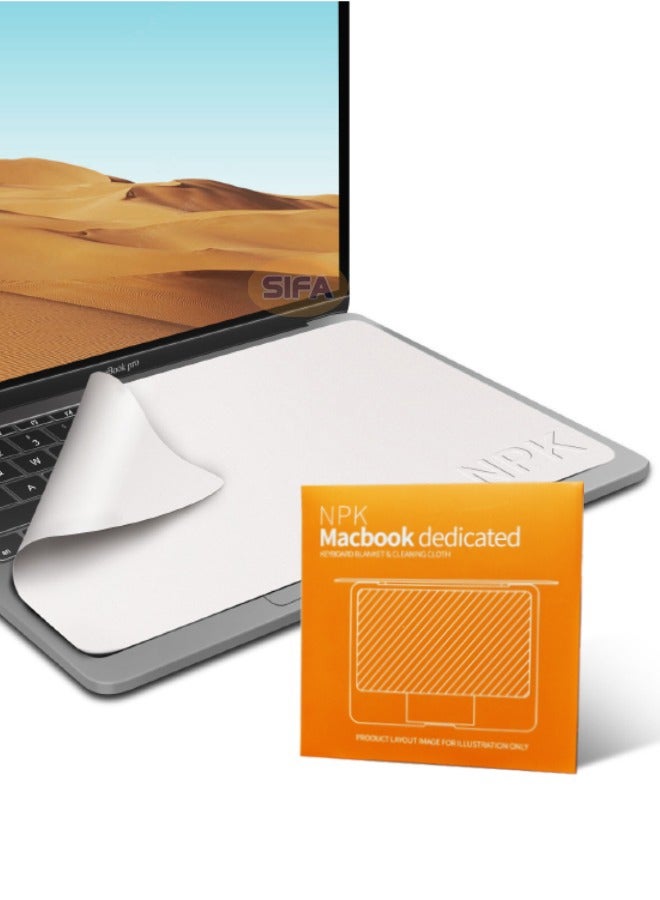NPK Microfiber Liner and Cleaning Cloth 13 inch, Laptop Keyboard Dust Cloth, Screen Keyboard Imprint Protection, Compatible with MacBook Pro 13" Macbook Pro 14"