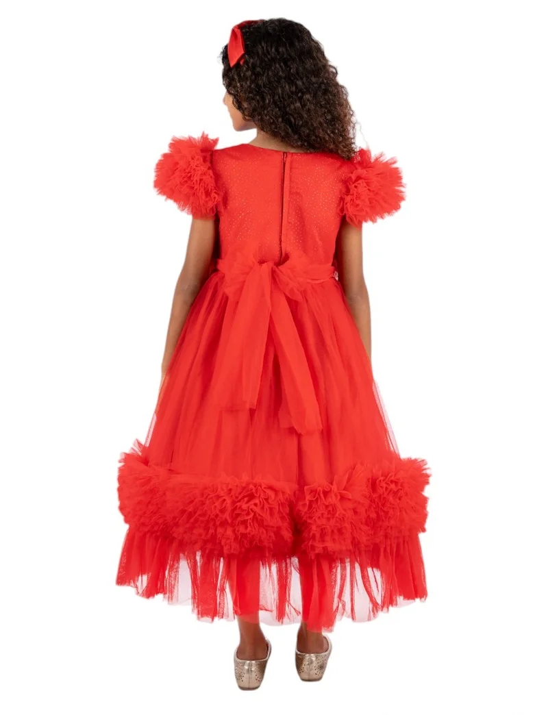D'Daniela Ruffled Tulle Party Dress