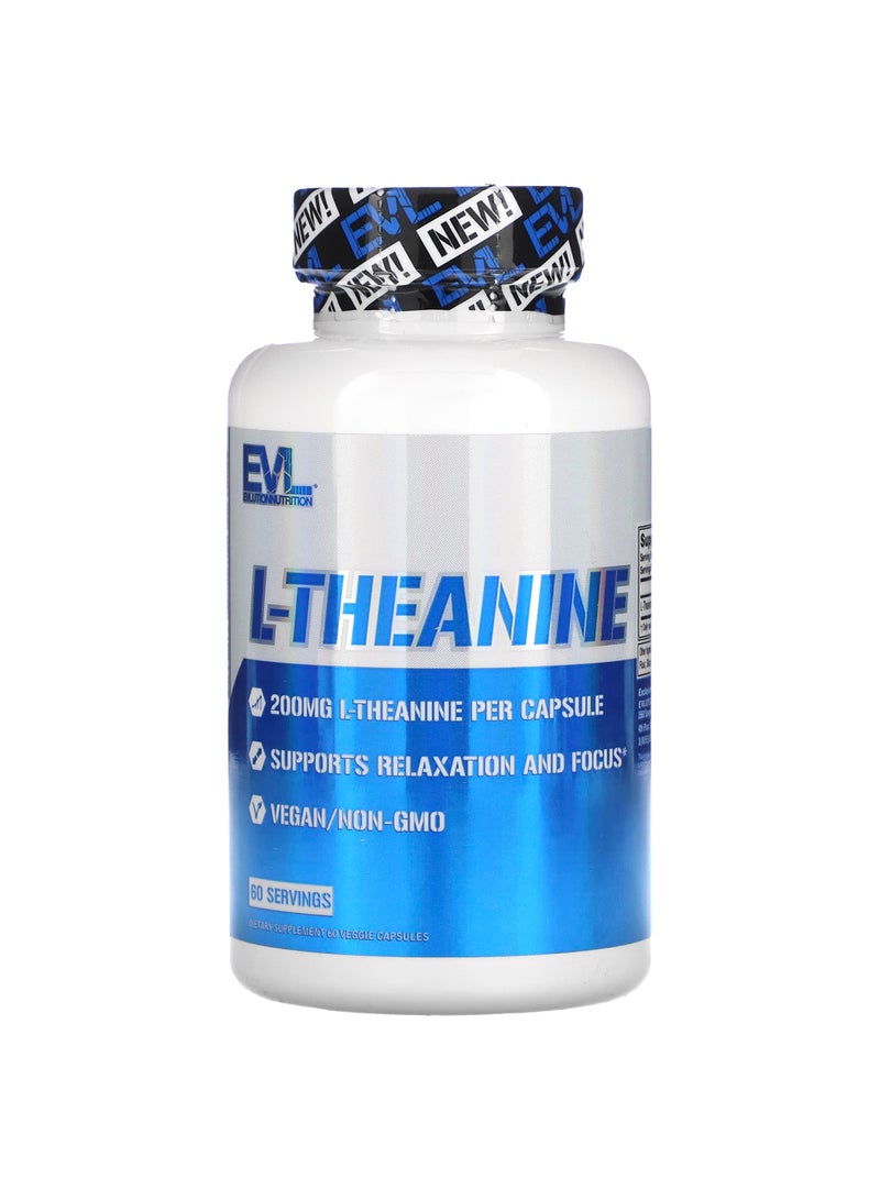 EVLUTION NUTRITION L-Theanine, 200 mg, 60 Veggie Capsules