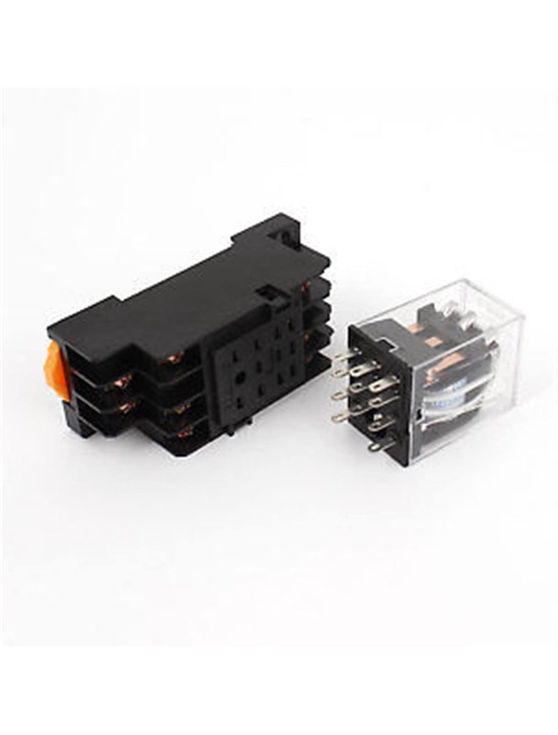 HH53P L 11 دبوس مرحل طاقة 3NO 3NC 110V 120V AC ملف مع قاعدة مقبس PYF11A 2 قطعة - Image 3