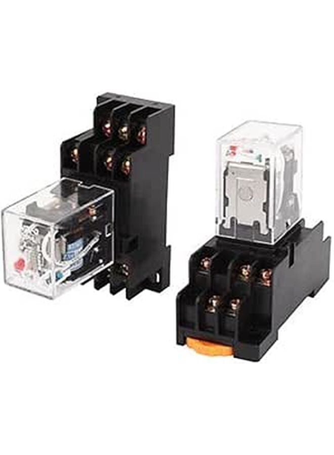 HH53P L 11 دبوس مرحل طاقة 3NO 3NC 110V 120V AC ملف مع قاعدة مقبس PYF11A 2 قطعة - Image 1