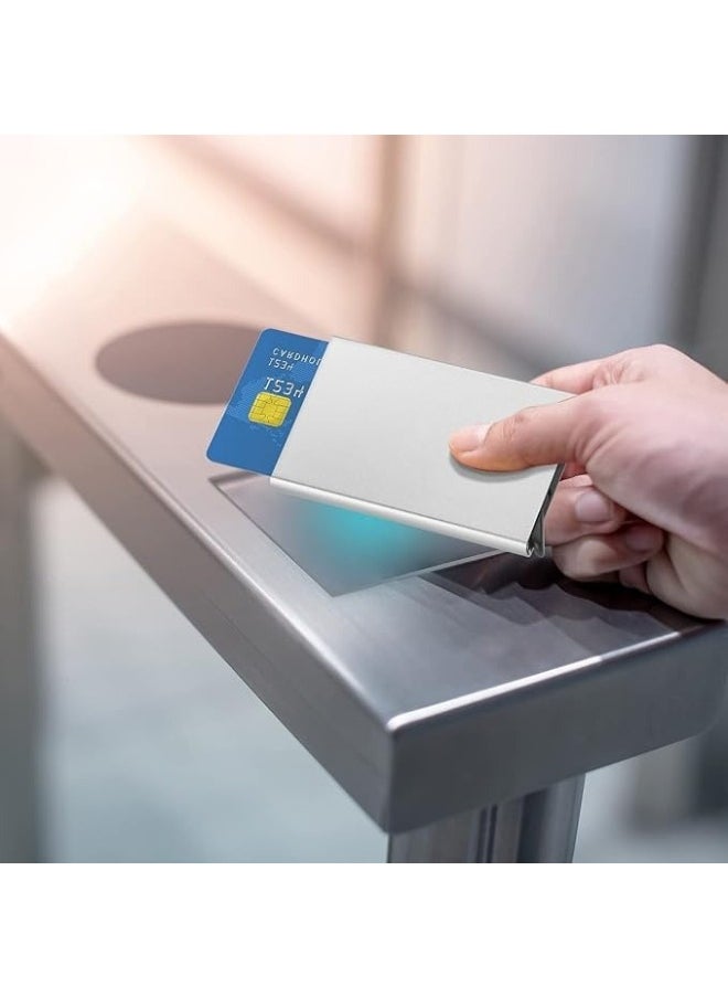 ماركة غير محددة محفظة حامل بطاقات الائتمان مع حماية RFID، بنقرة واحدة تنزلق من 6 إلى 8 بطاقات - فضى  - Image 4
