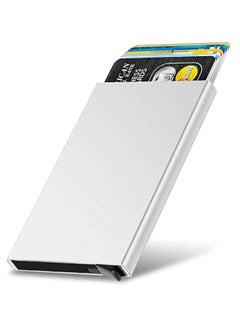 Generic Credit Card Holder Wallet With Rfid Protection, One Click 6 to 8 Cards Slide Out-Silver  - Image 1