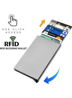 Credit Card Holder Wallet With Rfid Protection, One Click 6 to 8 Cards Slide Out-Silver - pzsku/Z5D8A309E2A42EABFF968Z/45/_/1739018590/e0fc32b2-a183-4c02-9a95-59875903aecb