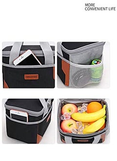 LIMOS Lunch Bag for Women Men Large Insulated box Cooler Tote with Water Resistant(Black)  - Image 3