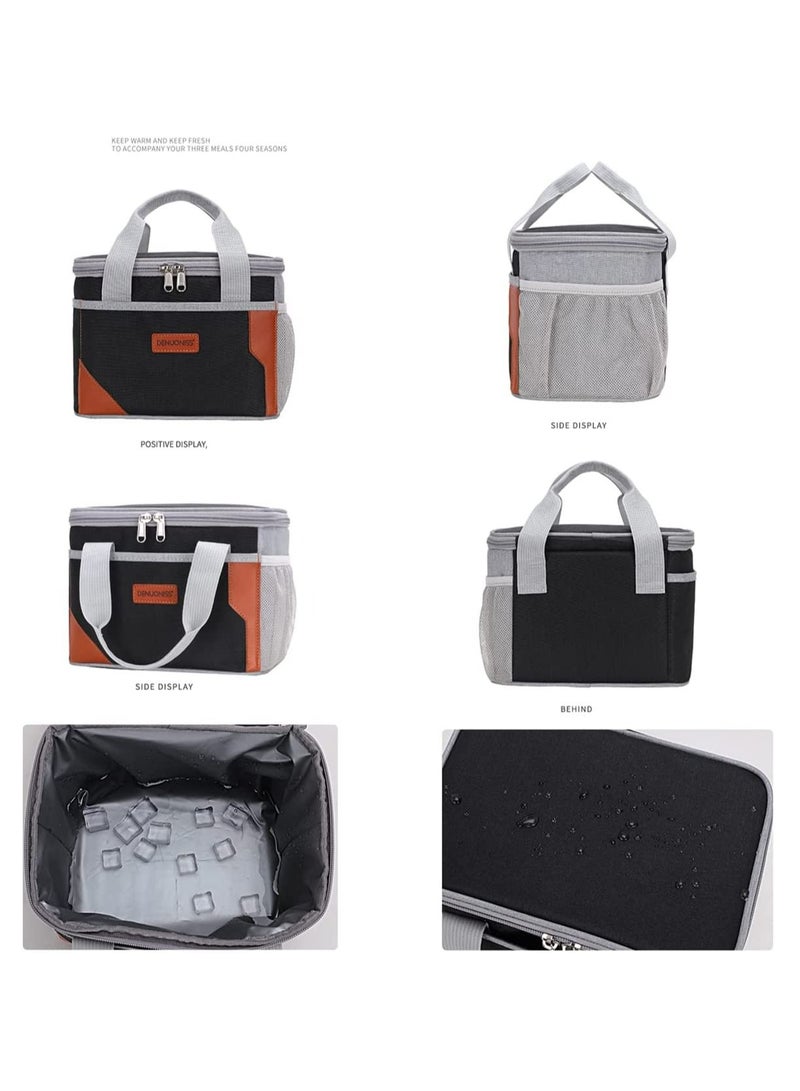 LIMOS Lunch Bag for Women Men Large Insulated box Cooler Tote with Water Resistant(Black)  - Image 4