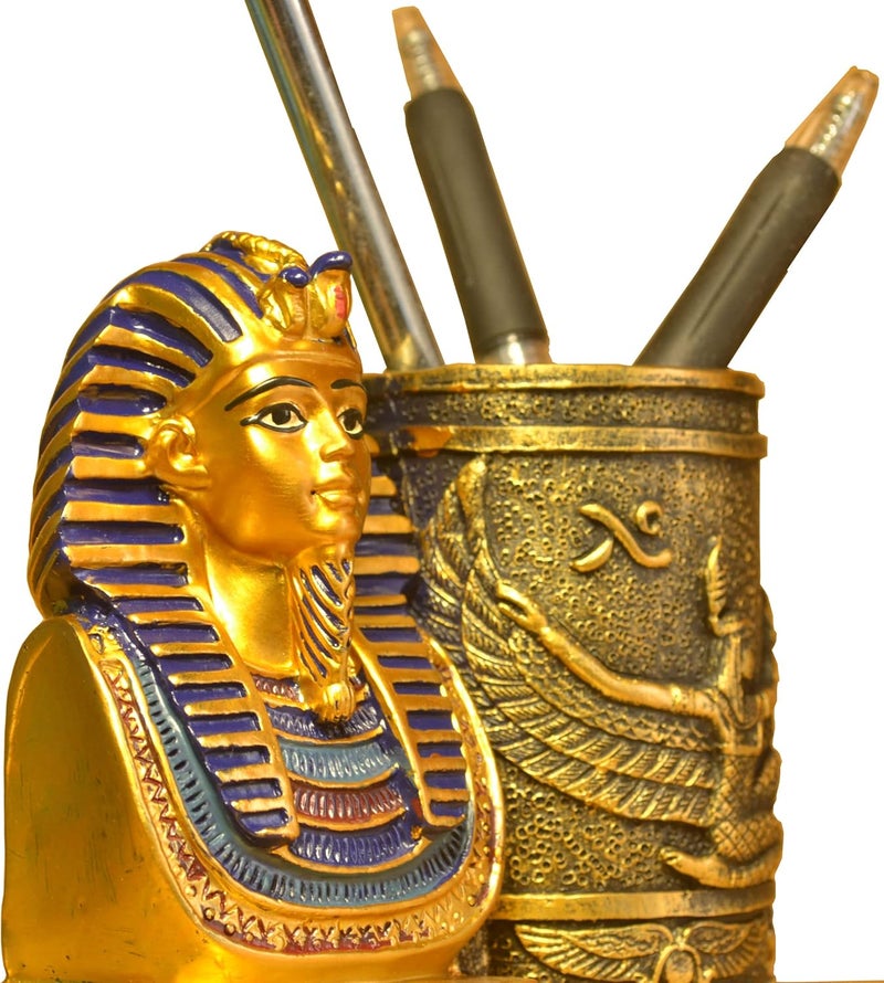 حامل أقلام مصري قديم، كوب قلم ملك فرعون مصري، حامل أقلام لمكتب المكتب منظم الأقلام، حاويات تخزين كوب قلم - صغير - Image 5