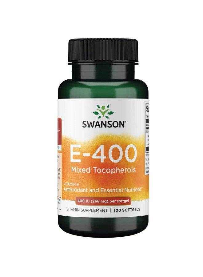 SWANSON Vitamin E Mixed Tocopherols 400 Iu (268 Milligrams) 100 Sgels - Image 1