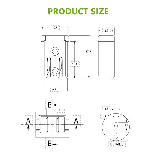 EPLZON 15A 20A 25A 30A 40A 50A 60A 32V Mini Slotted Automotive MCASE Shaped Cartridge Fuse Kit(Pack of 14pcs) - Image 2