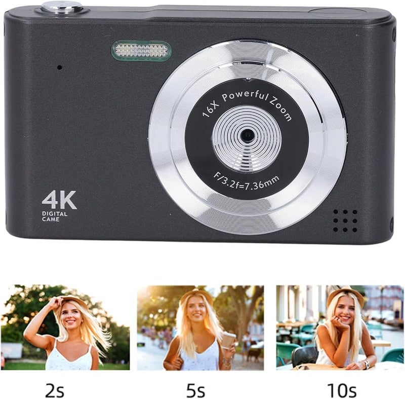 Black Digital Camera 16x Zoom 11 Filters Anti Shake Vlogging Camera For Kids Travel - Image 3
