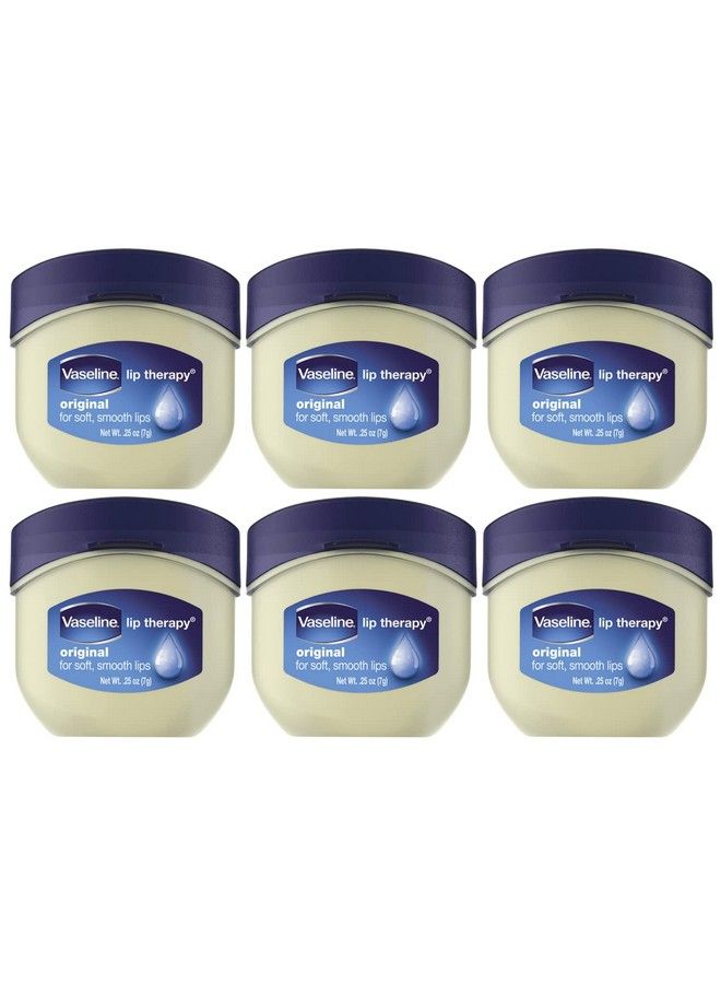 Vaseline Lip Therapy Original Mini White Petrolatum Advanced Moisturizer Relieves Dull And Dry Skin Mini Petroleum Jelly Soft & Smooth Lips (Pack Of 6 0.25 Oz Ea) - Image 2