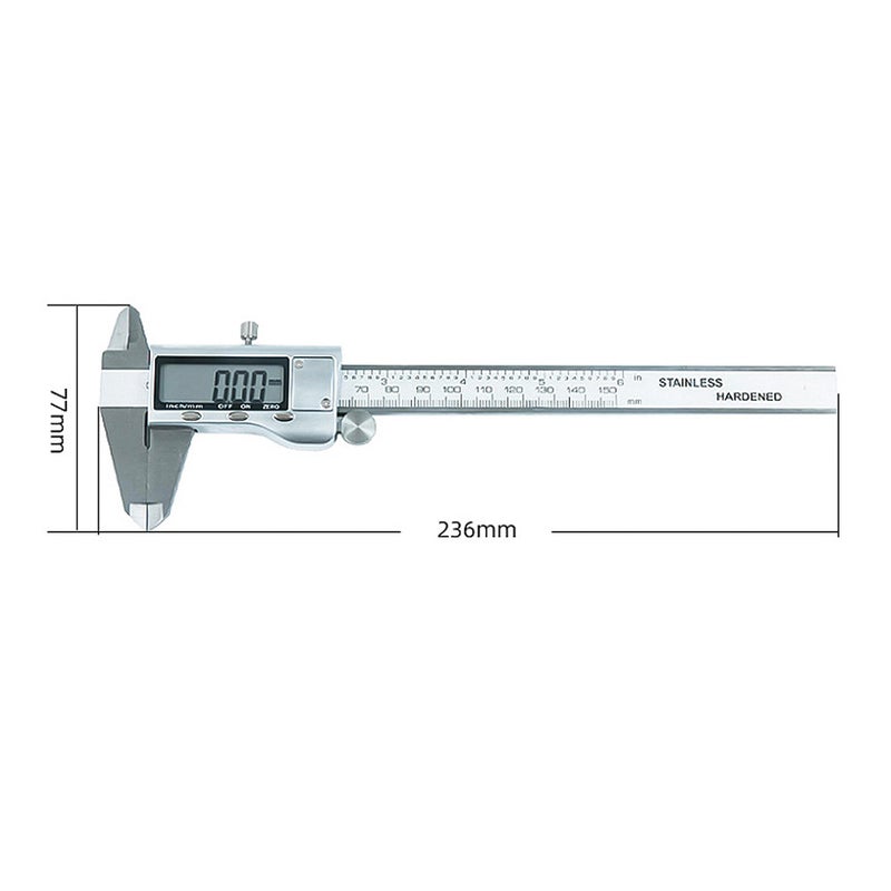 Electronic Digital Vernier Caliper Stainless Steel Measuring Tool 150mm Metric for Inside Outside Depth Length Height and Thickness Measurements - Image 2