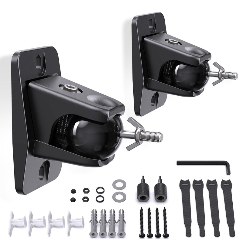 Borenbuir Surround Sound Rear Speaker Wall Mount, Ceiling Mount Bracket for Universal Satellite, fits Keyhole and Thread Hole with 1/4"- 20 Threads, 5mm and 4mm, Compatible with Roku, Samsung q990d & Others - Image 1