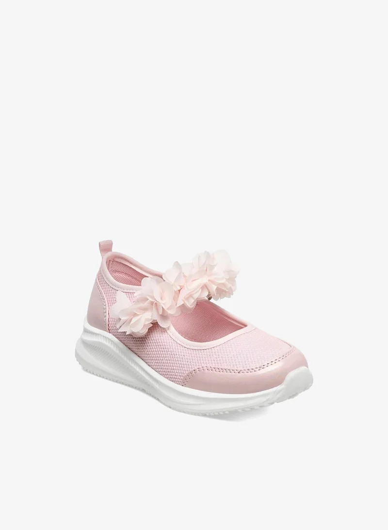 Flora Bella By Shoexpress Girls Floral Accent Hook & Loop Sneakers