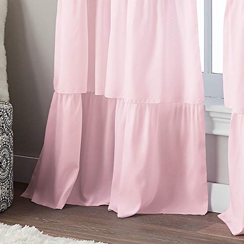Curtainworks Flounced Ruffle Rod Pocket Curtain Panel, 95 inch, Pink, 1 Panel, 1Q82460APK - Image 4