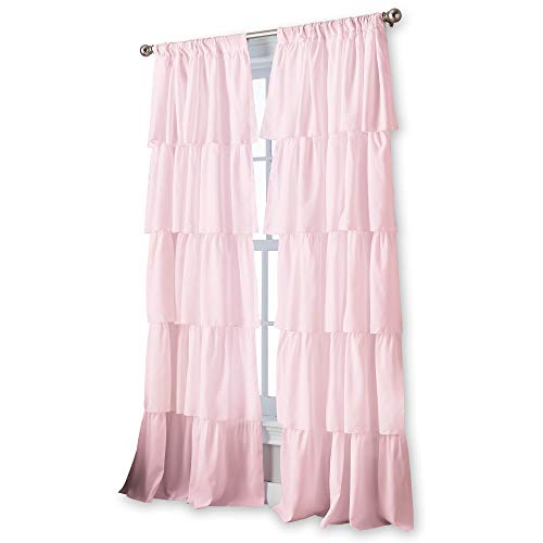 Curtainworks Flounced Ruffle Rod Pocket Curtain Panel, 95 inch, Pink, 1 Panel, 1Q82460APK - Image 2