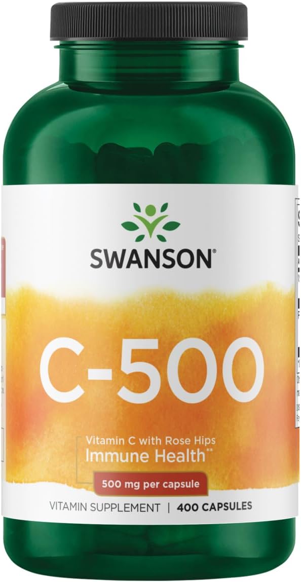 Swanson Vitamin C with Rose HIPS 500 Milligrams 400 Capsules - Image 1