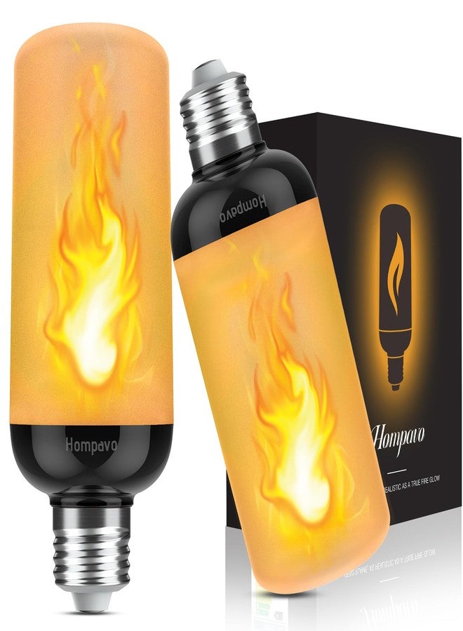 Hompavo Gen2 LED Flame Light Bulbs, Like Real Fire 4-Mode Flickering Light Bulbs with Upside Down Effect, E26 Flame Bulb for Halloween Christmas Party Patio Porch Home Indoor & Outdoor Decorations, 2 - Image 1