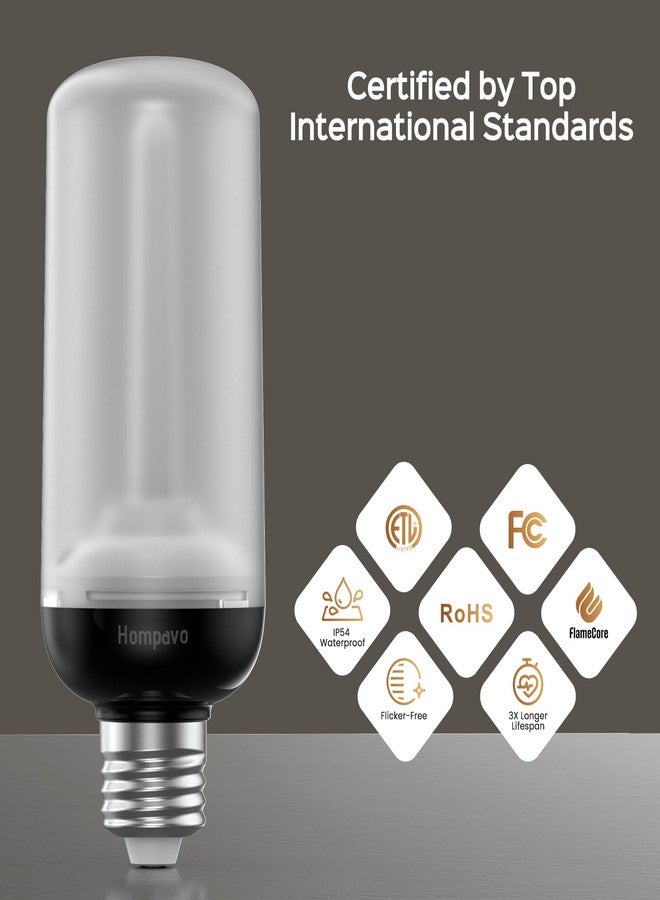Hompavo Gen2 LED Flame Light Bulbs, Like Real Fire 4-Mode Flickering Light Bulbs with Upside Down Effect, E26 Flame Bulb for Halloween Christmas Party Patio Porch Home Indoor & Outdoor Decorations, 2 - Image 3