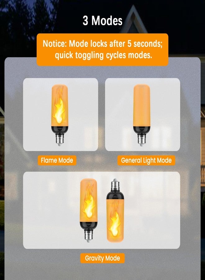 Hompavo Gen2 LED Flame Light Bulbs, Like Real Fire 4-Mode Flickering Light Bulbs with Upside Down Effect, E26 Flame Bulb for Halloween Christmas Party Patio Porch Home Indoor & Outdoor Decorations, 2 - Image 5