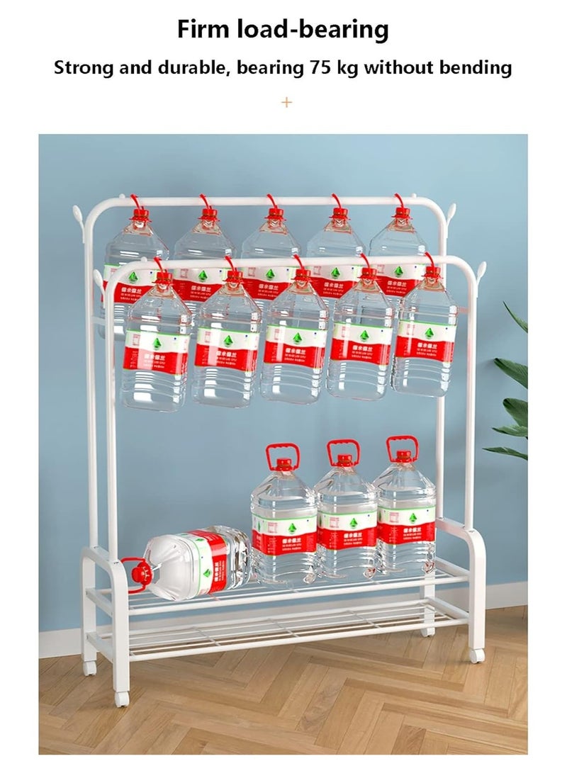 رف ملابس متعدد الأغراض مع أرفف حامل ملابس معدني شديد التحمل مع قضيب، ورف تخزين سفلي، وحامل تخزين لمقعد الأحذية - Image 5