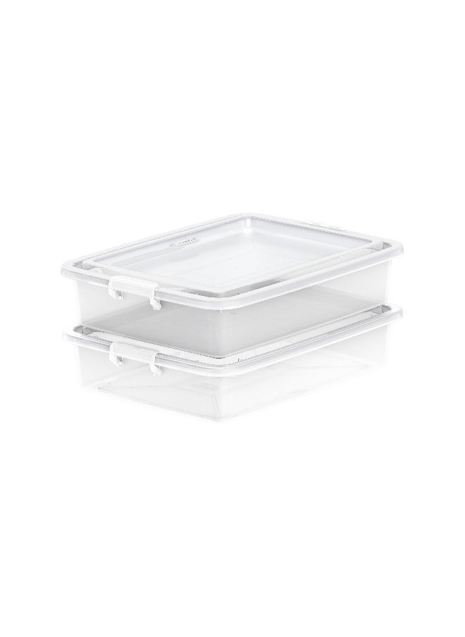 Cosmoplast 15L Lockbox Plastic Set of 2 Storage Box  - Image 1