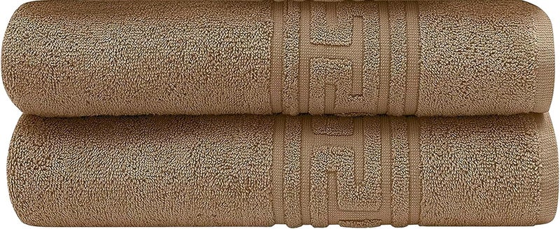 DTEX HOMES Bath Towel sets 8 pieces towel sets 100% Egyptian Cotton 600 GSM, 2 Bath Towels, 2 Hand Towels, 4 Washcloths, 2 x Large Bath Sheets - Brown - Image 1