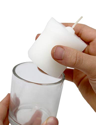 RAMBUE White Votive Candles in Clear Glass Jar 24 Hour Long Burning Time Decorative 1 Day Candle Cups Unscented for Dinner Wedding Centerpieces -6 pack - Image 4