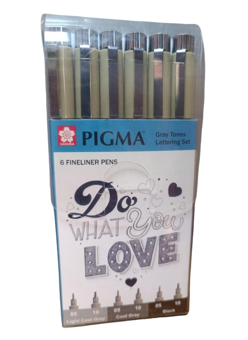 SAKURA 6-Piece Pigma Manga Intermediate Skills Pen Set Black  - Image 1