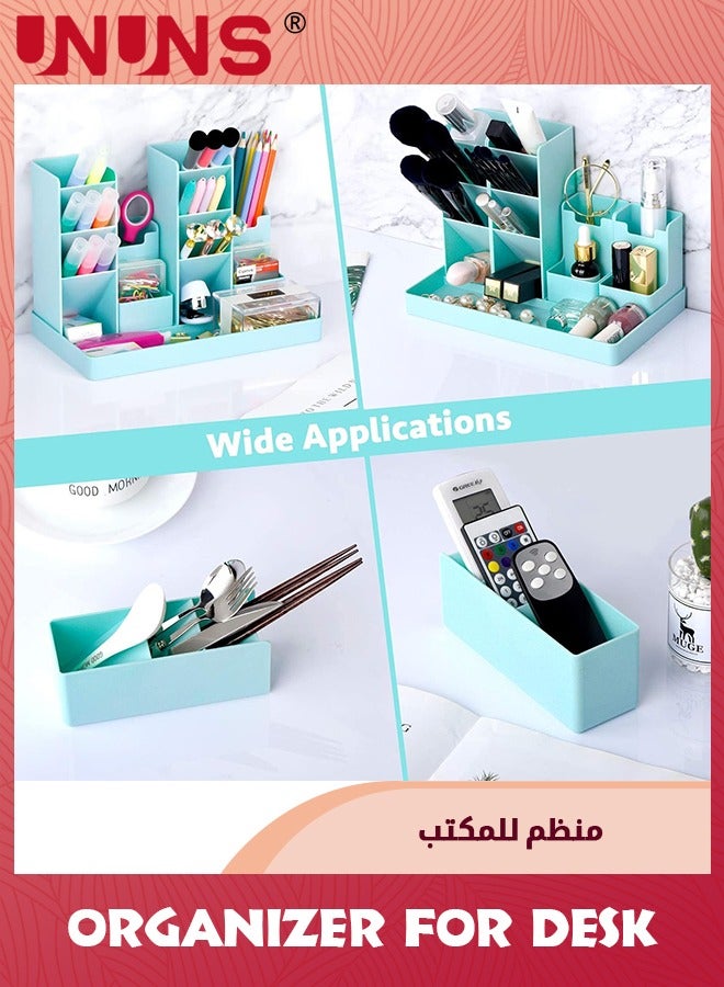 UNUNS Office Pen Organizer For Desk,Small Desk Organizer For Stationery Supplies,Cute Pencil Holders For Kids,Art Supplies Marker Storage Organizer For Office,School,Home,Green - Image 5