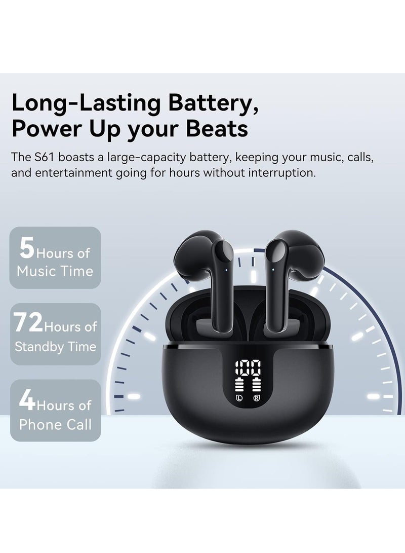 Captaintech Wireless Earbuds Bluetooth V5.3 Headphones in-Ear, USB-C Fast Charge, Clear Sound, Built-in HD Mic, Touch Control, 48H Playtime, IPX8 Waterproof for Sport Wireless Headphones - Image 2