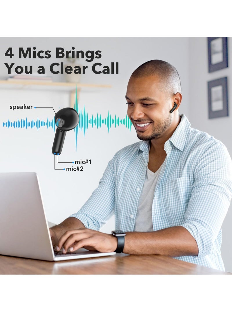 Captaintech Wireless Earbuds Bluetooth V5.3 Headphones in-Ear, USB-C Fast Charge, Clear Sound, Built-in HD Mic, Touch Control, 48H Playtime, IPX8 Waterproof for Sport Wireless Headphones - Image 3