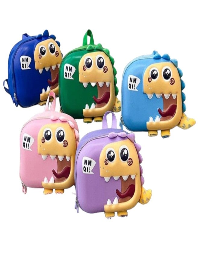 LIGHTER HOUSE Cutest Kids Angry Baby Dino look Hardshell Backpack for Kindergarten, School Picnic, Travelling Backpack Bag Lightweight Large Capacity (01 Pc.) Mix Colour - Image 1