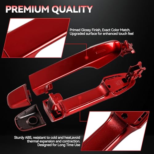 OEMASSIVE Exterior Door Handle Fit for Toyota Camry 2012 2013 2014 2015 2016 2017 Red Painted Front Door Outer Handle 6921106090 for Toyota Camry Accessories2 Pcs - Image 3