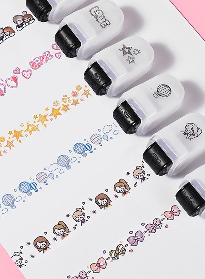 Children's Handmade Roller Stamp Handbook Supplies Stationery Cute Decoration Cartoon Painting Colouring Stamps - Image 4