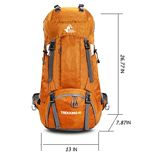 Bseash 60L Waterproof Hiking Camping Backpack with Rain Cover, Large Outdoor Sport Travel Daypack Rucksack for Climbing - Image 2