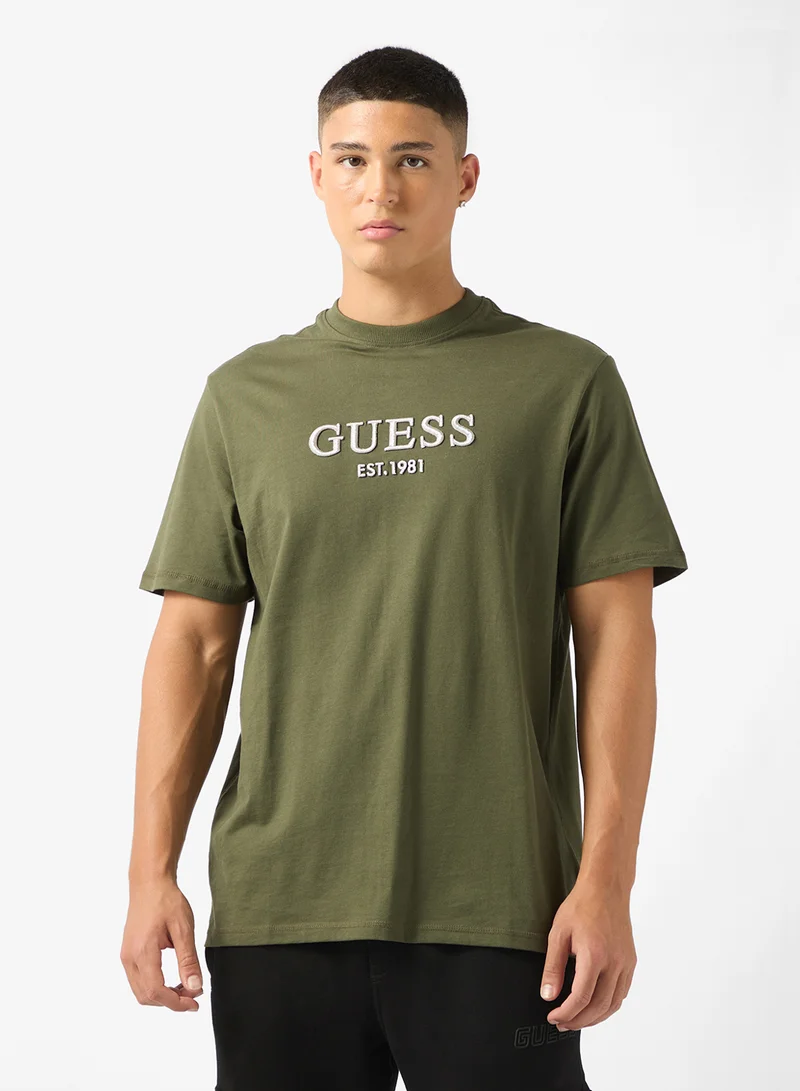 GUESS Embroidered Logo Short Sleeve T-Shirt
