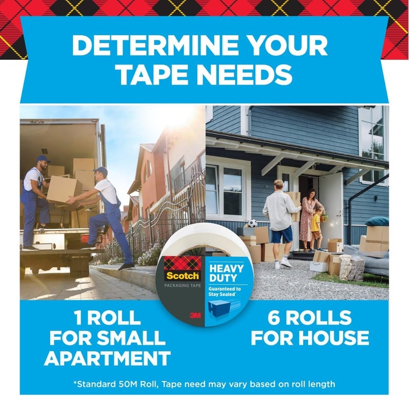 Scotch Heavy Duty Packaging Tape with Dispenser - 1.88" x 54.6 yd, Strong Seal for Packing, Shipping, and Mailing - Image 5