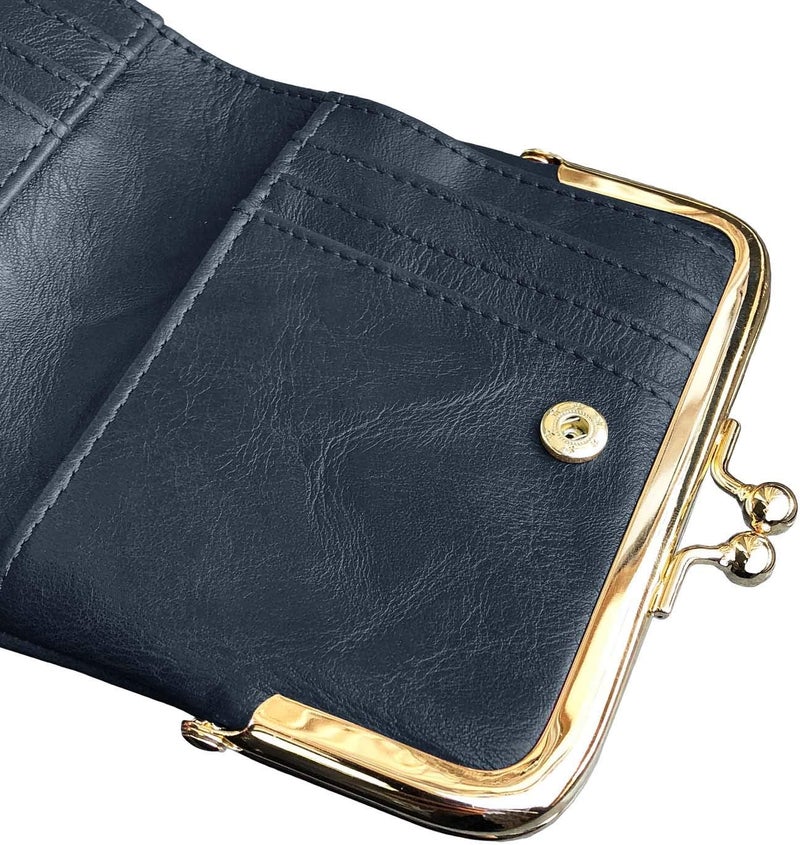 AOXONEL Womens Wallet Small Rfid Ladies Compact Bifold Leather Vintage Coin Purse With Zipper and Kiss Lock - Image 5