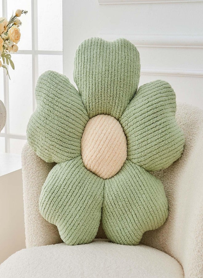 Kcvvcr Flower Throw Pillow, Cute Flower Shaped Pillow Decorative Throw Pillow for Bed Couch, Soft Daisy Pillows Floor Seating Cushion Cushions (14.9 Inch Sage Green) - Image 1
