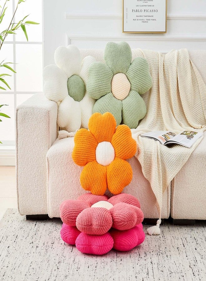 Kcvvcr Flower Throw Pillow, Cute Flower Shaped Pillow Decorative Throw Pillow for Bed Couch, Soft Daisy Pillows Floor Seating Cushion Cushions (14.9 Inch Sage Green) - Image 4