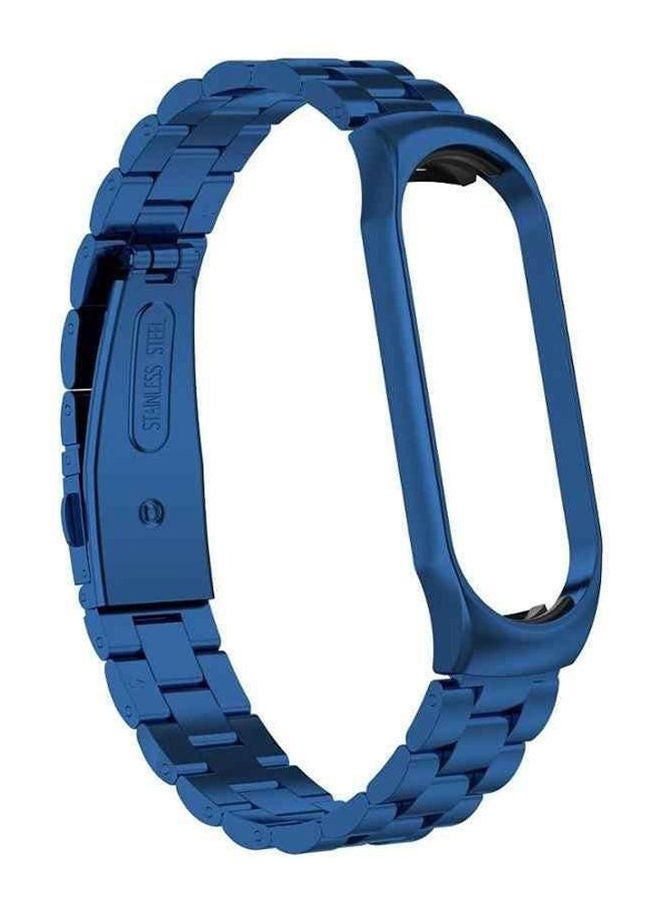 NIBEMINENT Xiaomi Mi Band 4-3 Screwless Stainless Steel Wristband Bracelet Blue