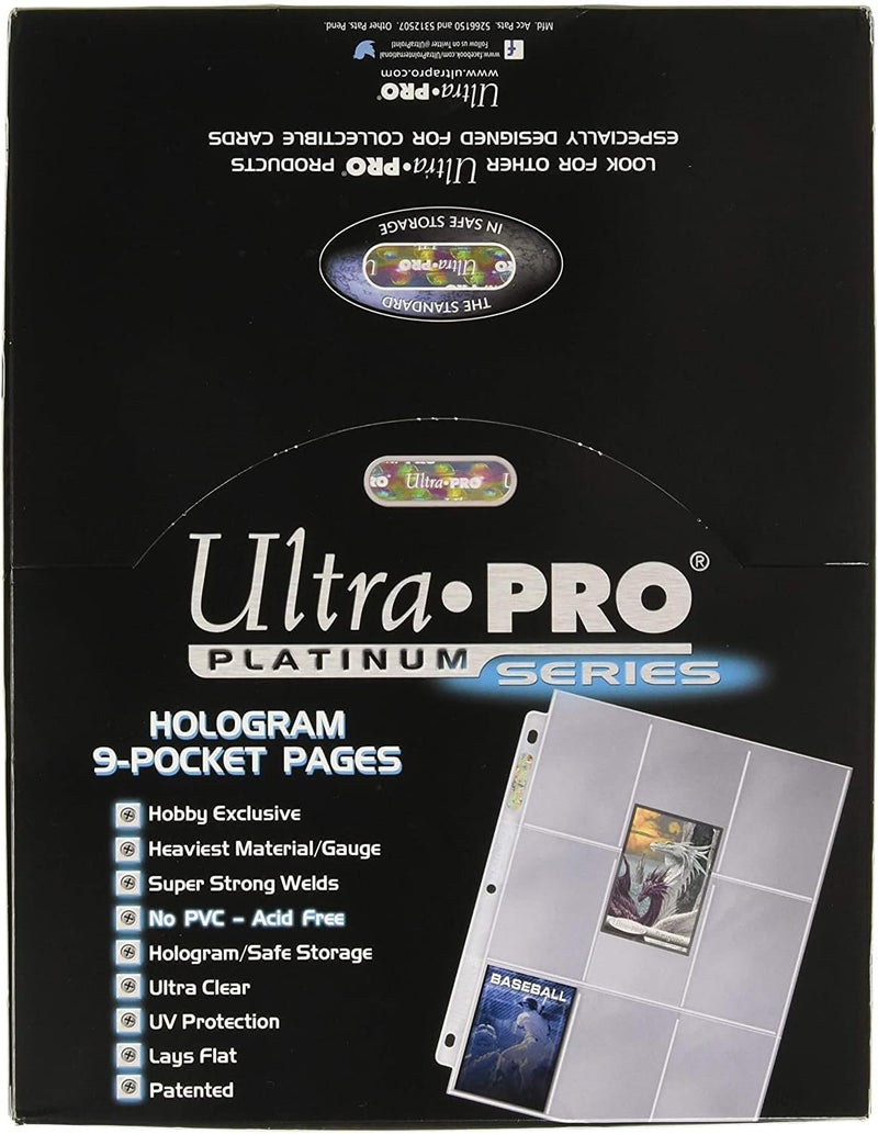UltraPro صفحات 9 جيب سلسلة بلاتينية - 100 صفحة من أكمام البطاقات لمجلد بطاقات التداول والمزيد - Image 1
