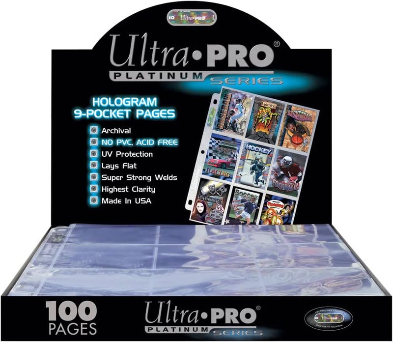UltraPro صفحات 9 جيب سلسلة بلاتينية - 100 صفحة من أكمام البطاقات لمجلد بطاقات التداول والمزيد - Image 2