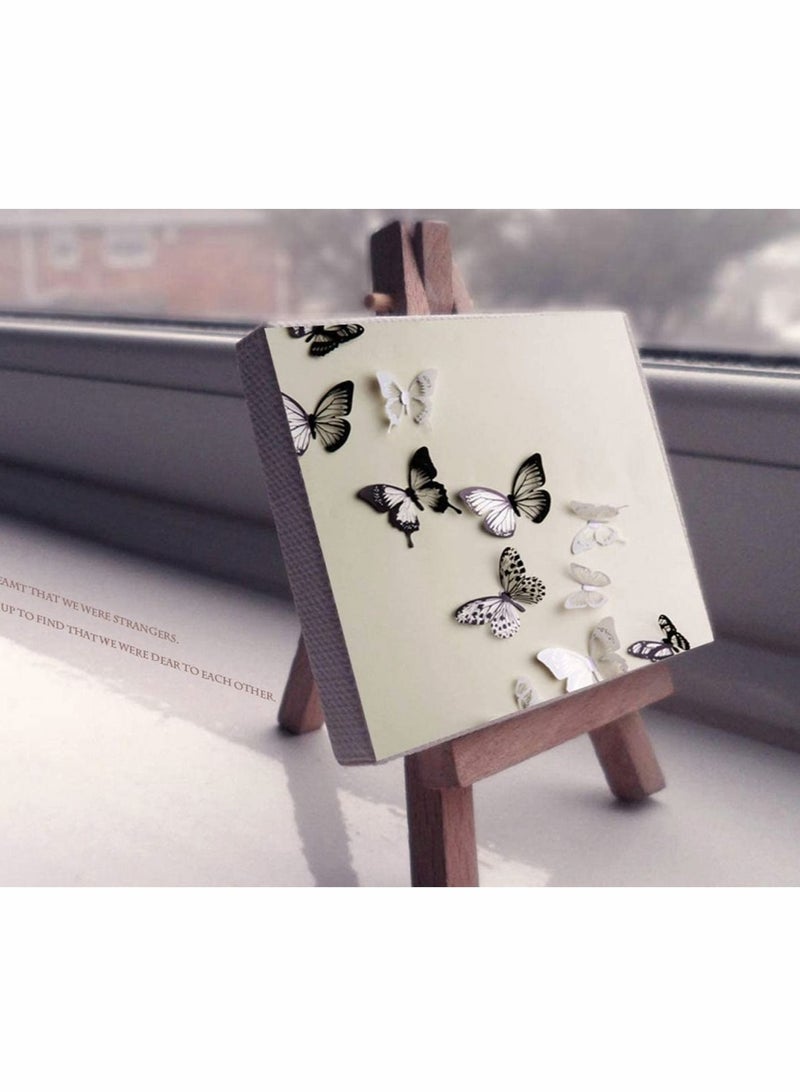 كابتن تيك Butterfly Wall Stickers, 72 Pcs 3D Black and White Crystal Wall Decals, Household Creative 3D Double Layer Stereo Wall Sticker, DIY Home Decor Removable Sticker, Bedroom Window Arbitrary Stickers KSA - Image 3