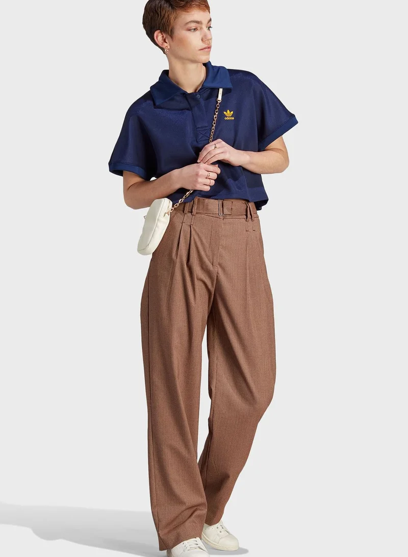 adidas Originals Oversized Cropped Polo T-Shirt